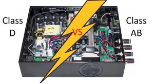 Would AV enthusiasts recommend Class AB or D for power amps?